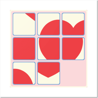 I LOVE YOU HEART PUZZLE Retro Vintage Valentines Day Game - UnBlink Studio by Jackie Tahara Posters and Art